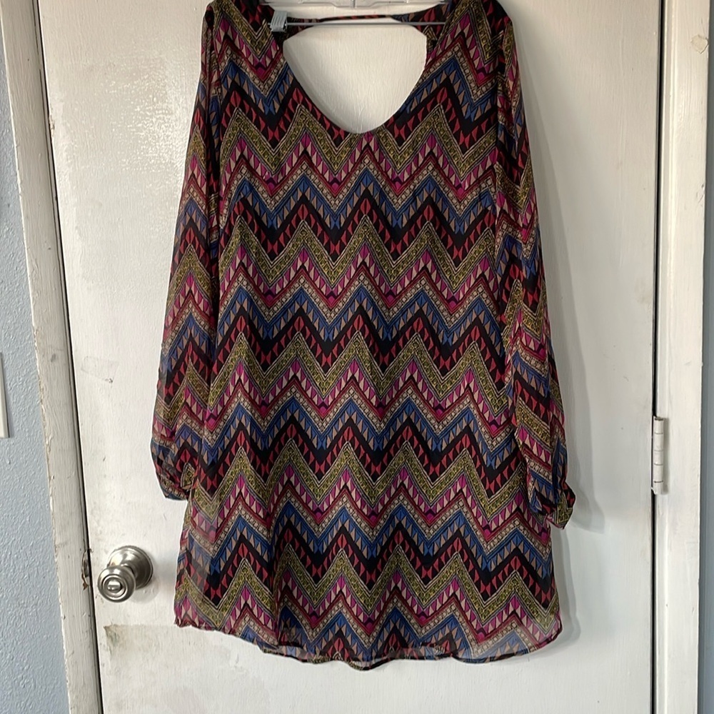 Roper western long sleeve dress, chevron print